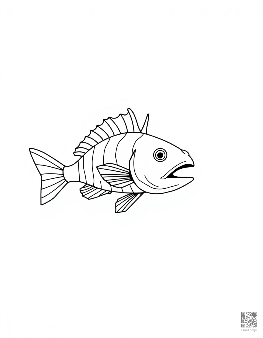 A deep sea anglerfish with bioluminescent lure coloring page Minimal style - free printable