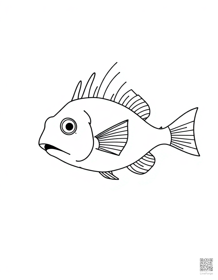 A deep sea anglerfish with bioluminescent lure coloring page Minimal style - free printable
