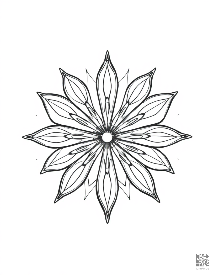 A mandala with butterfly wing patterns coloring page Minimal style - free printable