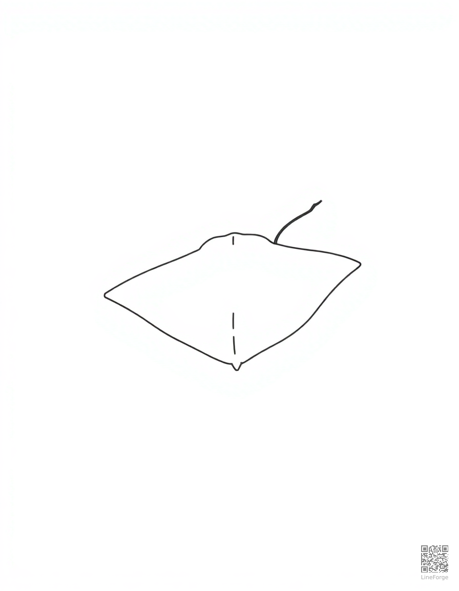 A manta ray gliding over the ocean floor coloring page Minimal style - free printable