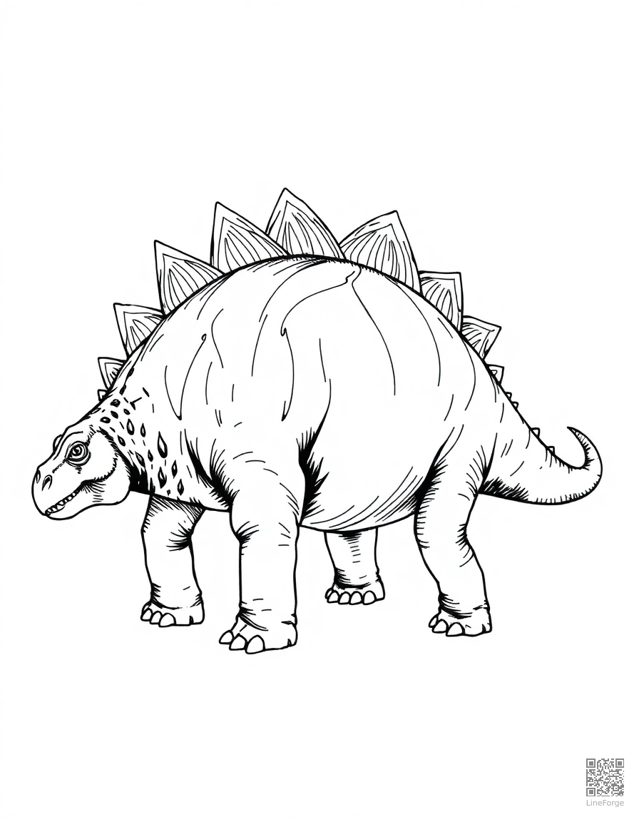 ankylosaurus with its armored back and club tail coloring page Crosshatch style - free printable