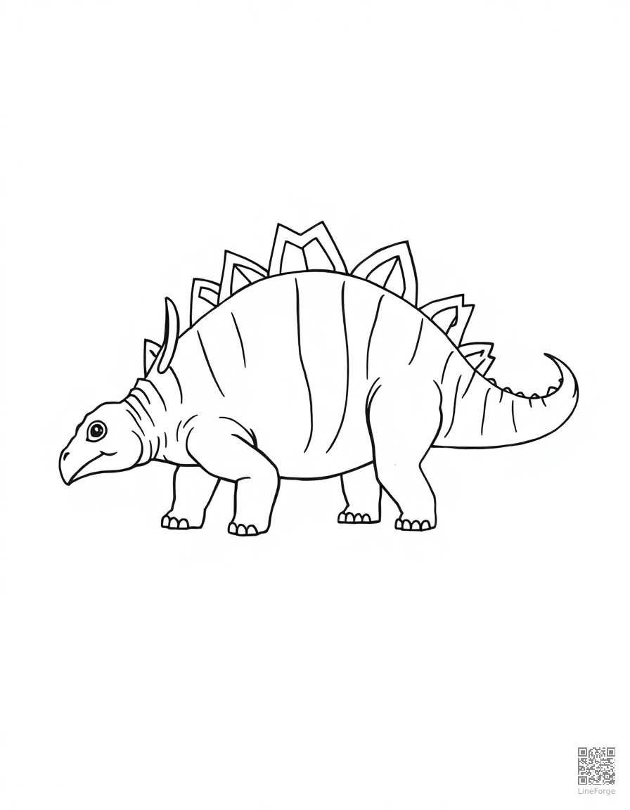 ankylosaurus with its armored back and club tail coloring page Minimal style - free printable