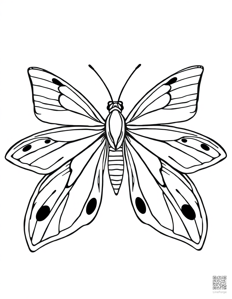 atlas moth with enormous wings spread coloring page Minimal style - free printable