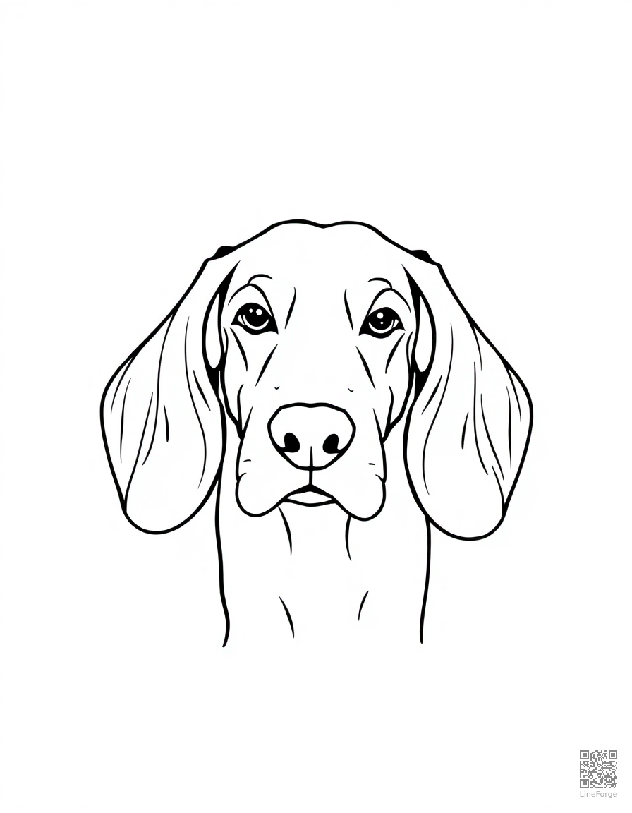 basset hound with very long ears coloring page Minimal style - free printable