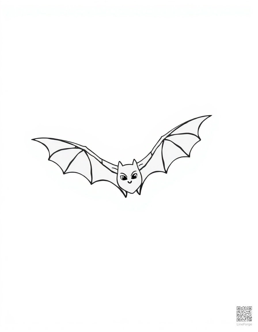 bat flying out of a cave at twilight coloring page Minimal style - free printable