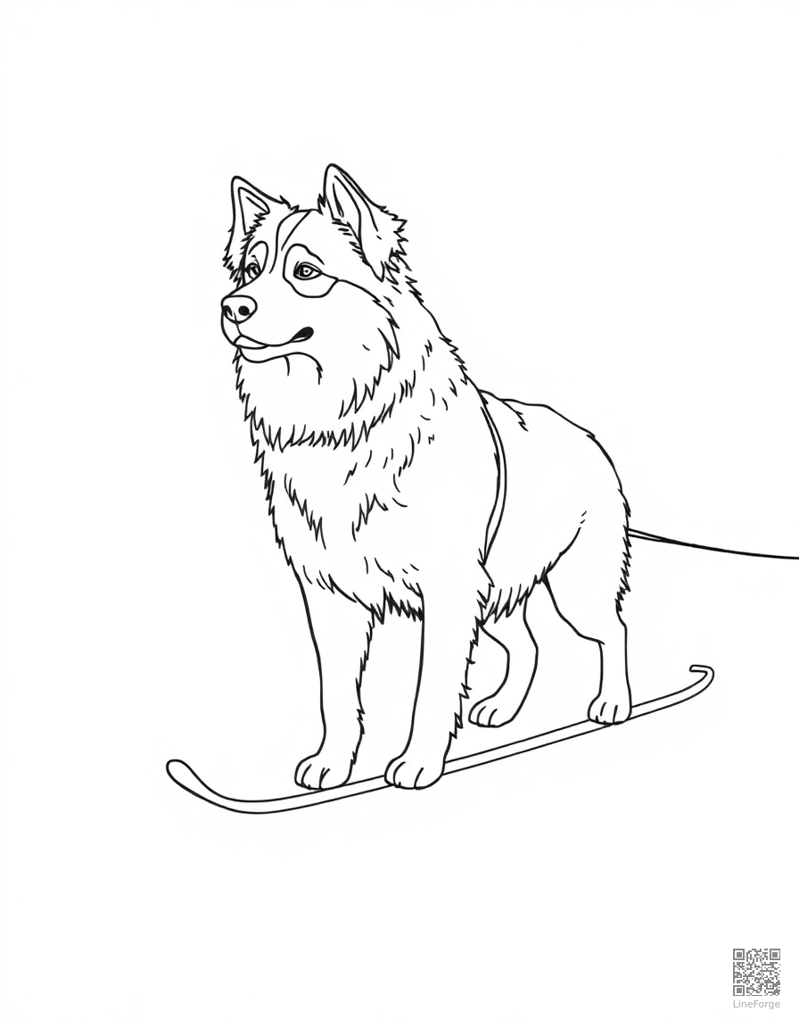 bernese mountain dog pulling a sled coloring page Minimal style - free printable