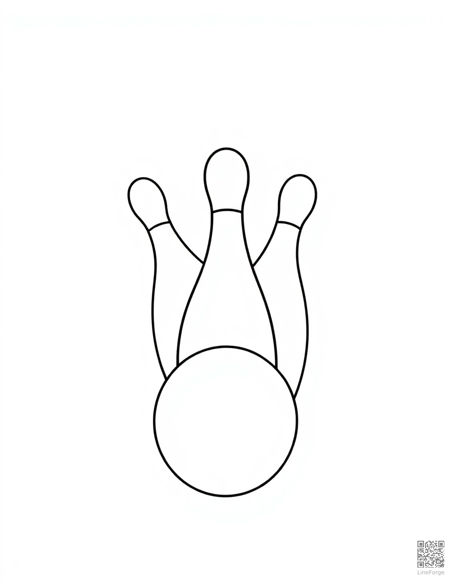 bowling strike with pins flying coloring page Minimal style - free printable