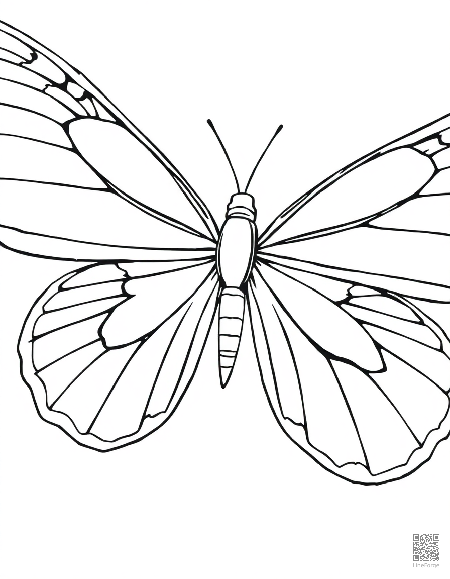 butterfly wings close-up with detailed patterns coloring page Minimal style - free printable