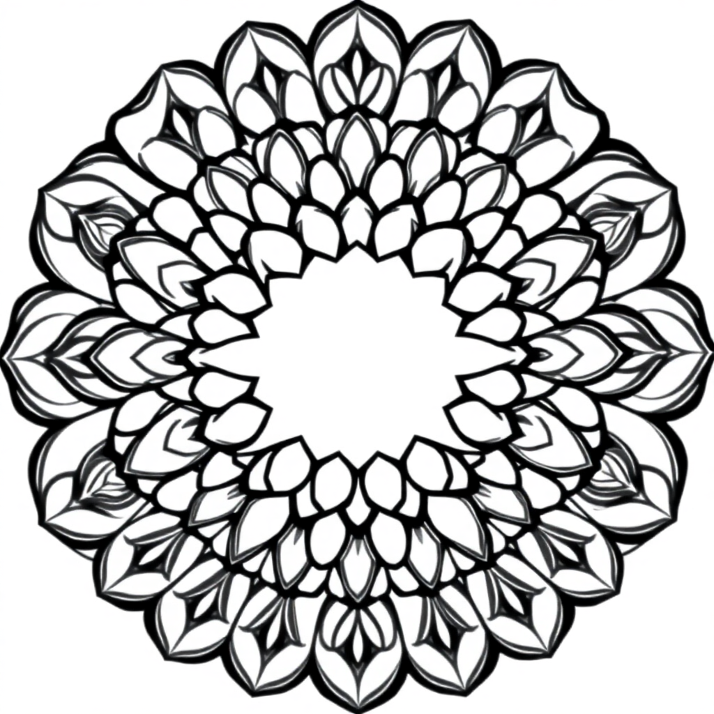 Calm the Storm Vol.1 — Mandala 3 coloring page Contour style - free printable