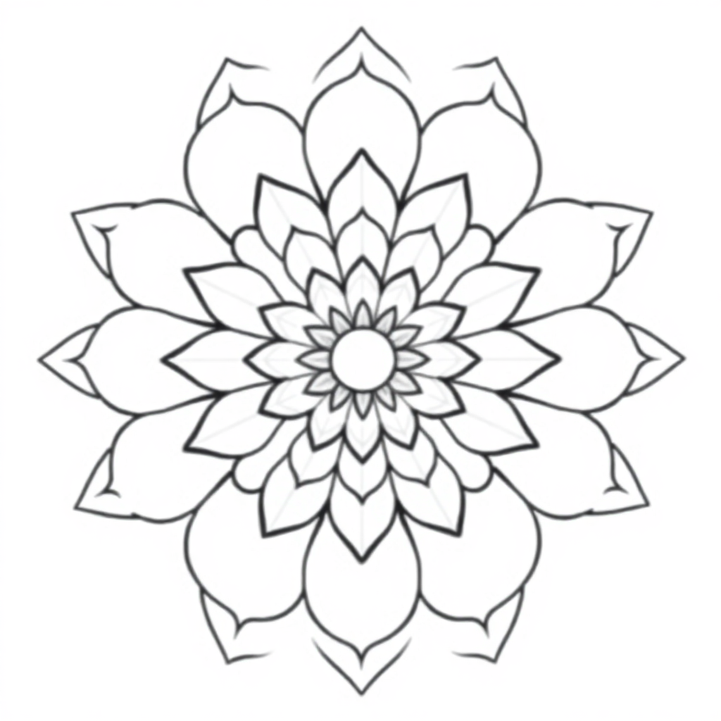 Calm the Storm Vol.1 — Mandala 4 coloring page Contour style - free printable