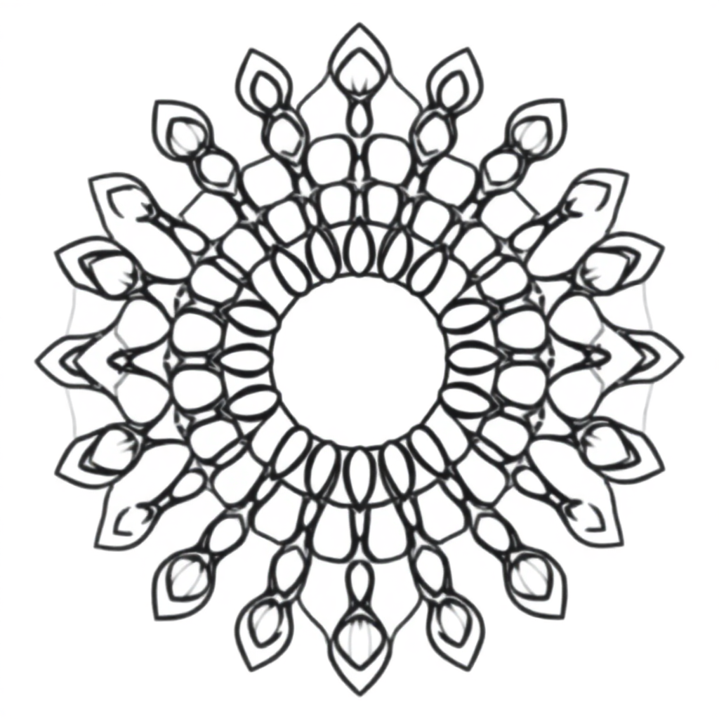 Calm the Storm Vol.1 — Mandala 5 coloring page Contour style - free printable