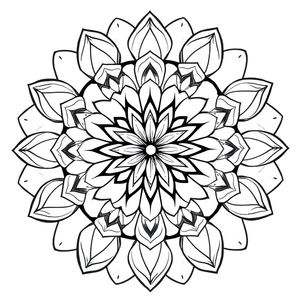 Calm the Storm Vol.1 — Mandala 7 coloring page Contour style - free printable