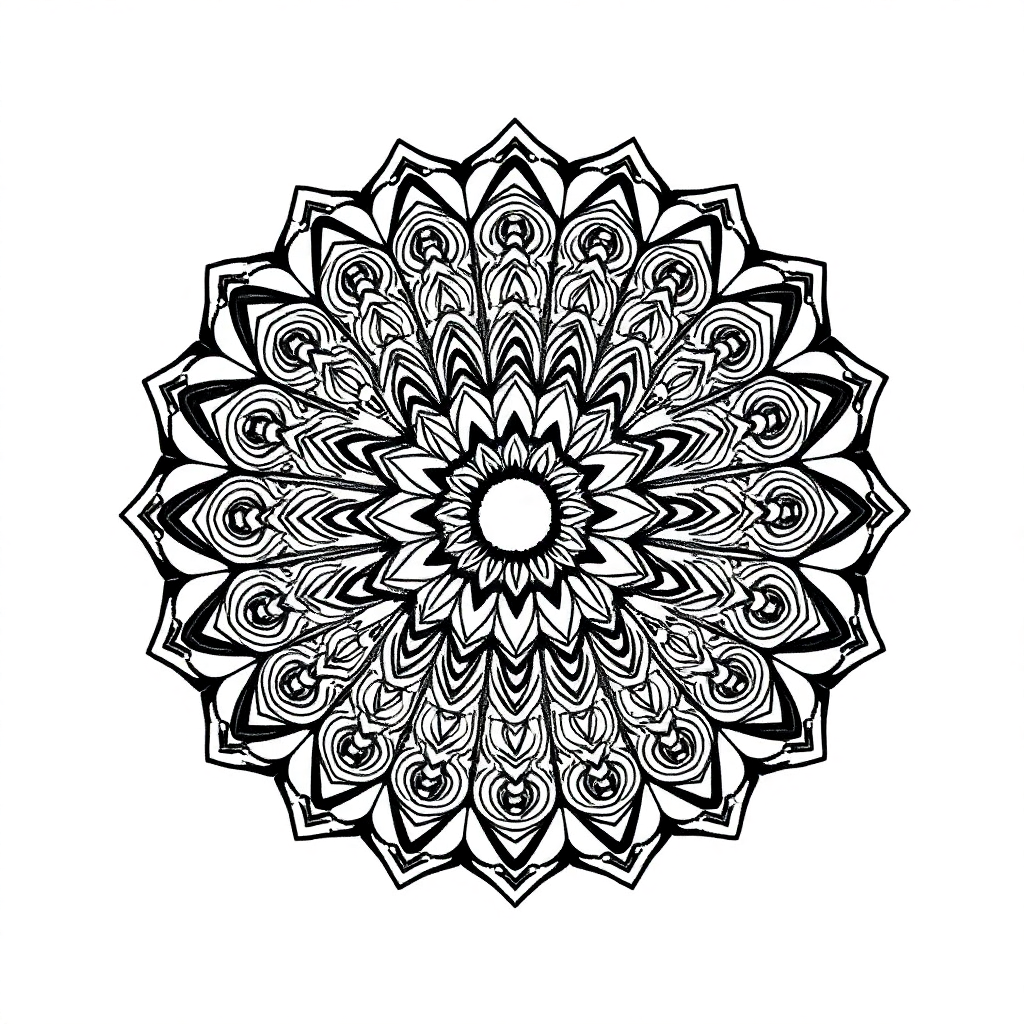 Calm the Storm Vol.1 — Mandala 8 coloring page Stipple style - free printable