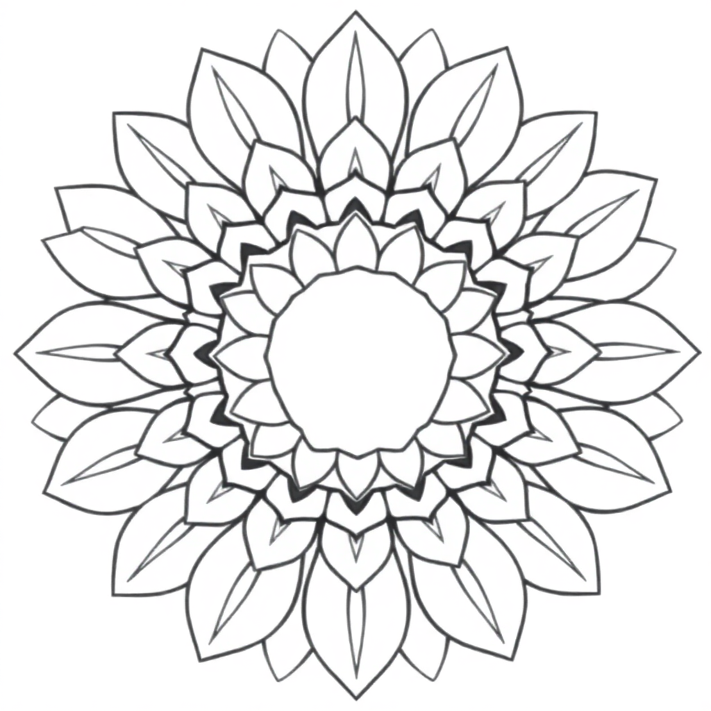 Calm the Storm Vol.1 — Mandala 9 coloring page Contour style - free printable