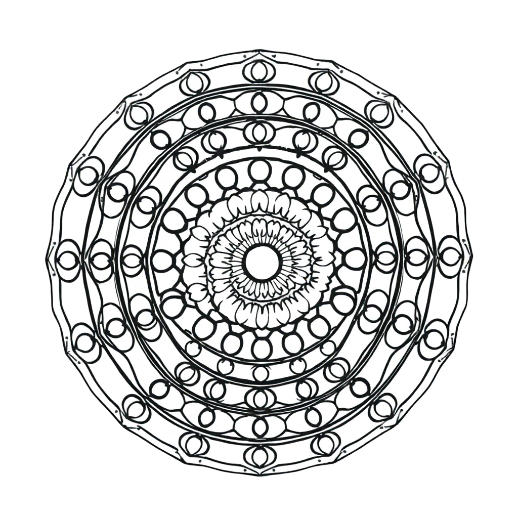 Calm the Storm Vol.1 — Mandala 10 coloring page Contour style - free printable