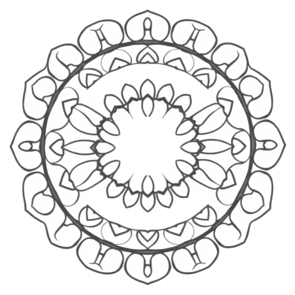 Calm the Storm Vol.1 — Mandala 11 coloring page Contour style - free printable