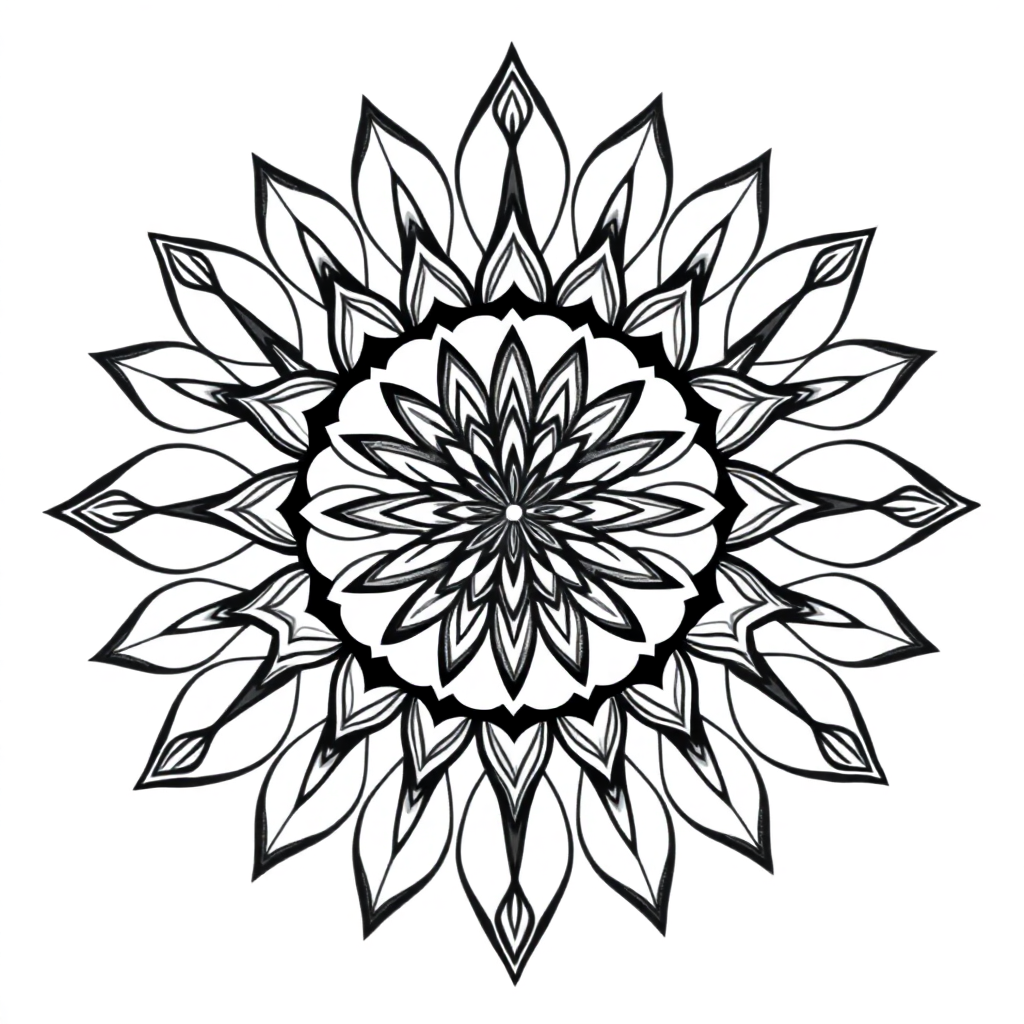 Calm the Storm Vol.1 — Mandala 13 coloring page Contour style - free printable