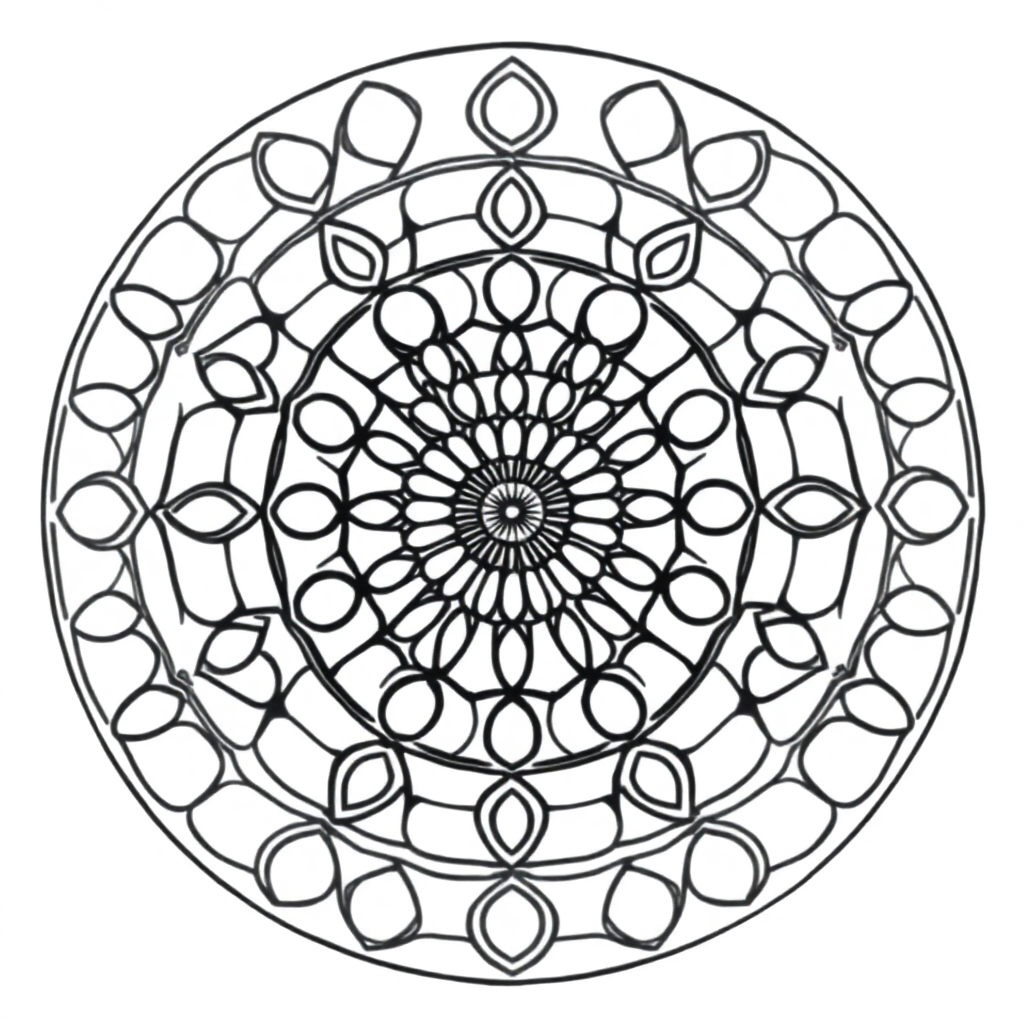 Calm the Storm Vol.1 — Mandala 14 coloring page Contour style - free printable