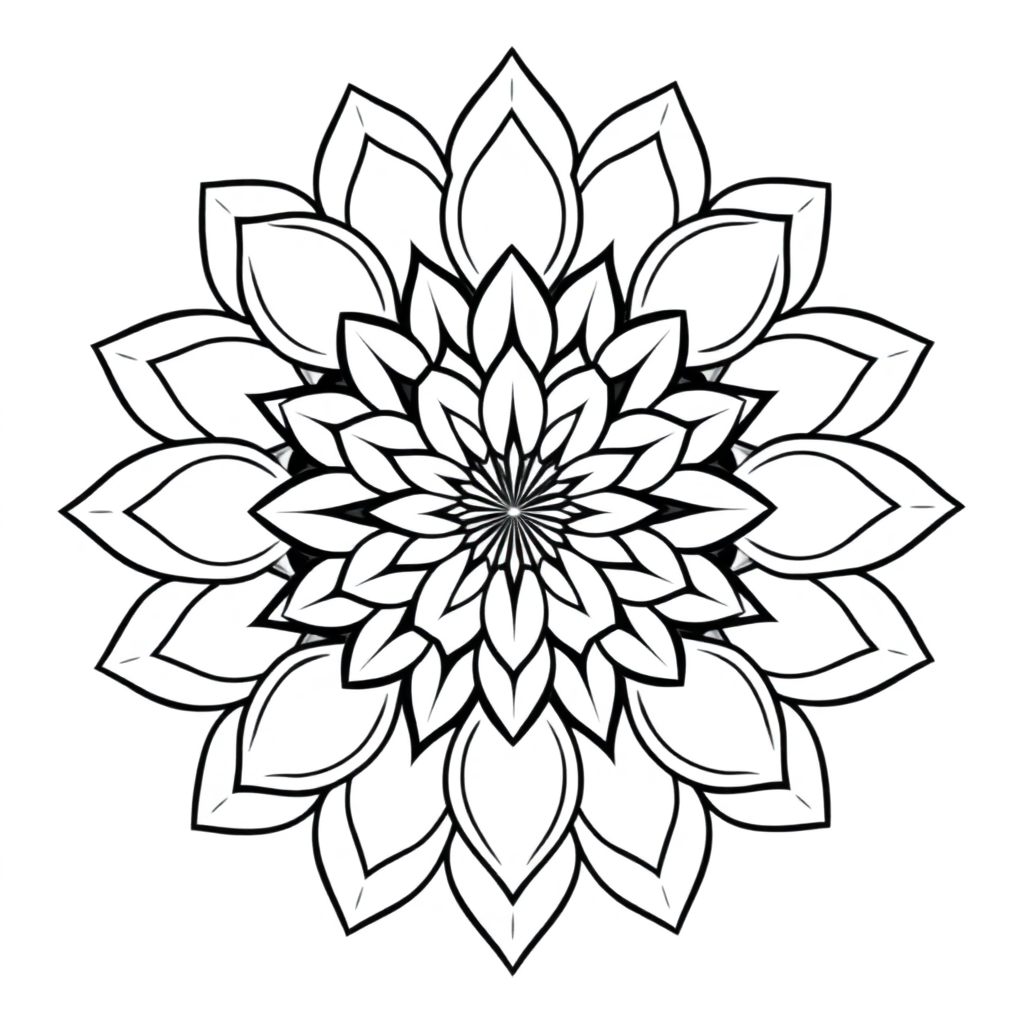 Calm the Storm Vol.1 — Mandala 15 coloring page Contour style - free printable