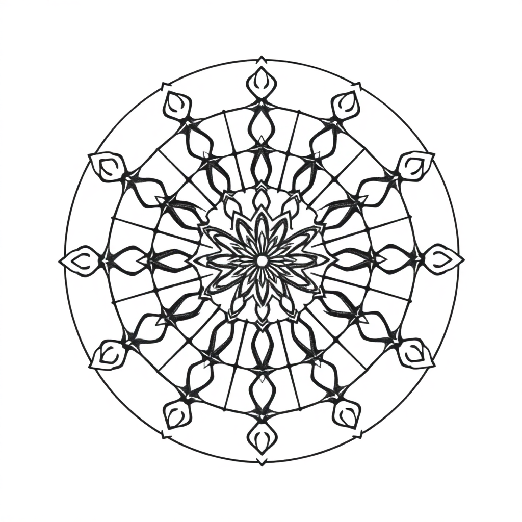 Calm the Storm Vol.1 — Mandala 16 coloring page Stipple style - free printable