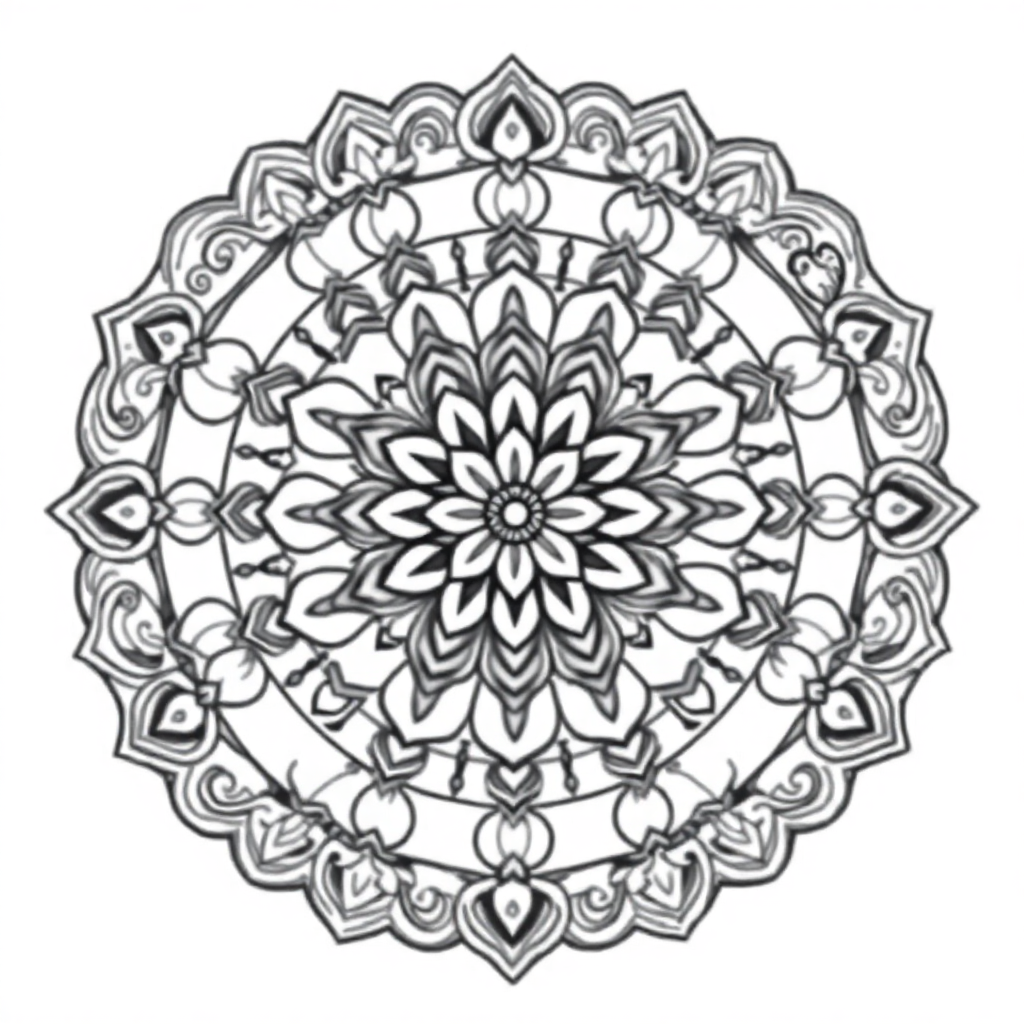 Calm the Storm Vol.1 — Mandala 17 coloring page Contour style - free printable