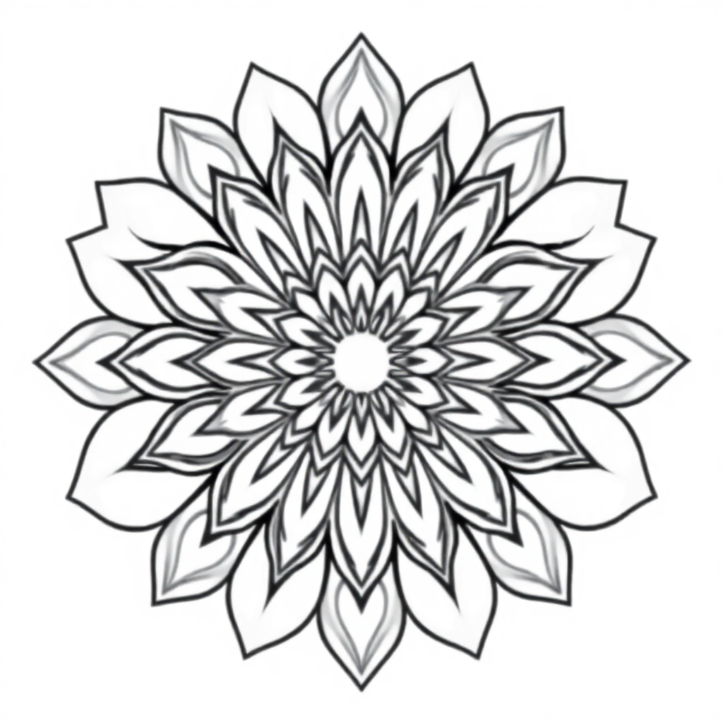 Calm the Storm Vol.1 — Mandala 18 coloring page Contour style - free printable