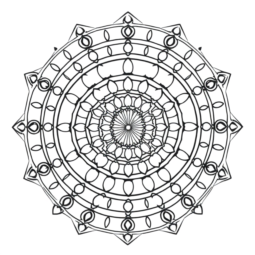 Calm the Storm Vol.1 — Mandala 19 coloring page Contour style - free printable