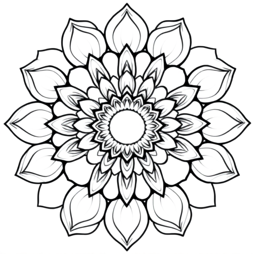 Calm the Storm Vol.1 — Mandala 20 coloring page Contour style - free printable
