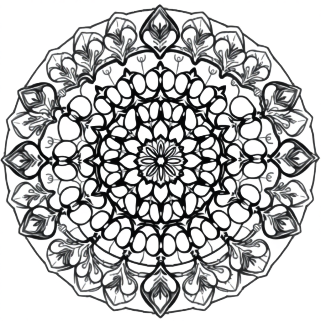 Calm the Storm Vol.1 — Mandala 21 coloring page Contour style - free printable