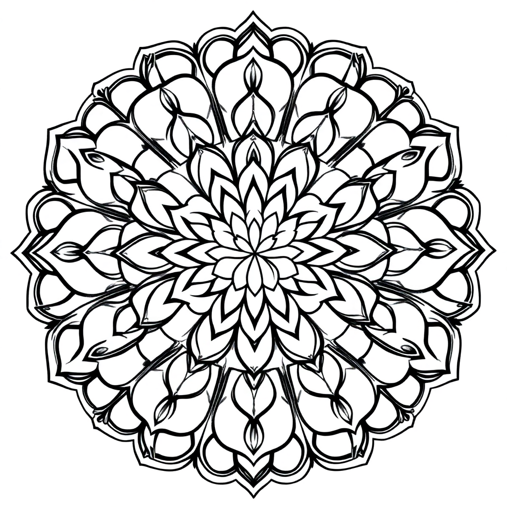 Calm the Storm Vol.1 — Mandala 23 coloring page Contour style - free printable