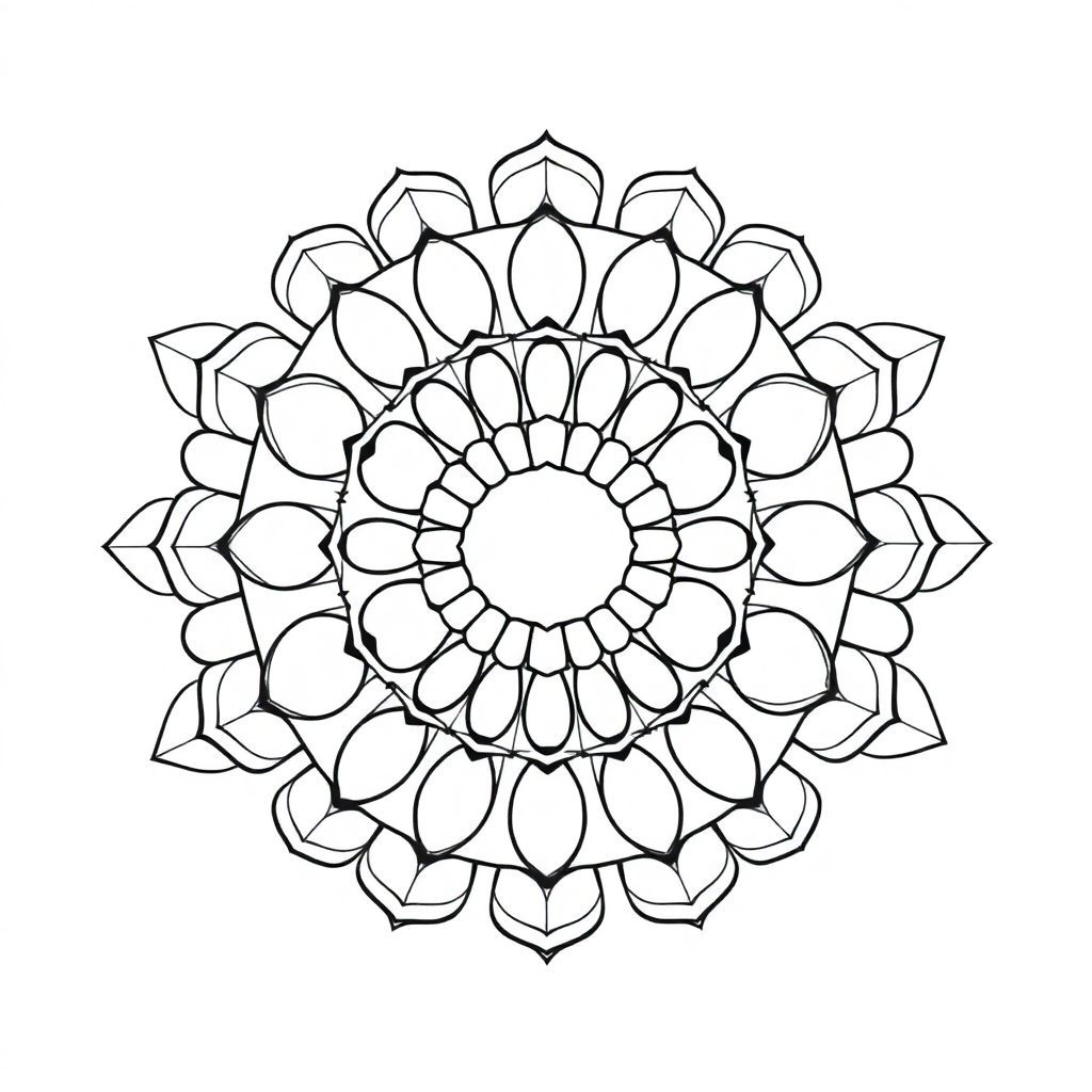 Calm the Storm Vol.1 — Mandala 24 coloring page Contour style - free printable