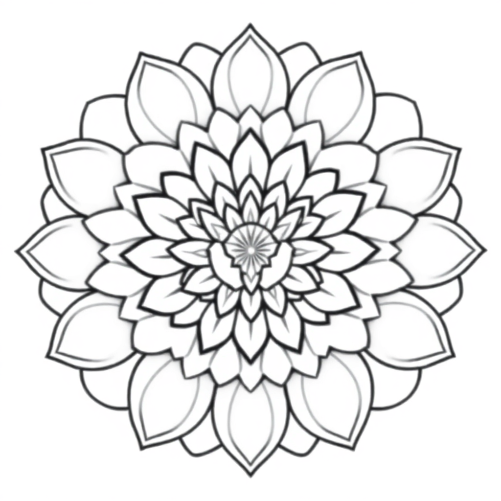 Calm the Storm Vol.1 — Mandala 25 coloring page Contour style - free printable
