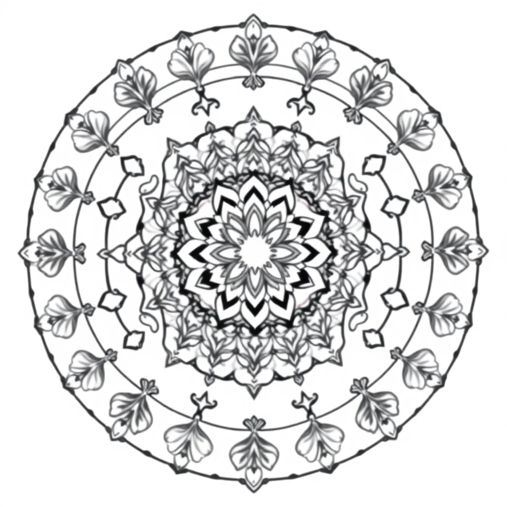Calm the Storm Vol.1 — Mandala 26 coloring page Contour style - free printable
