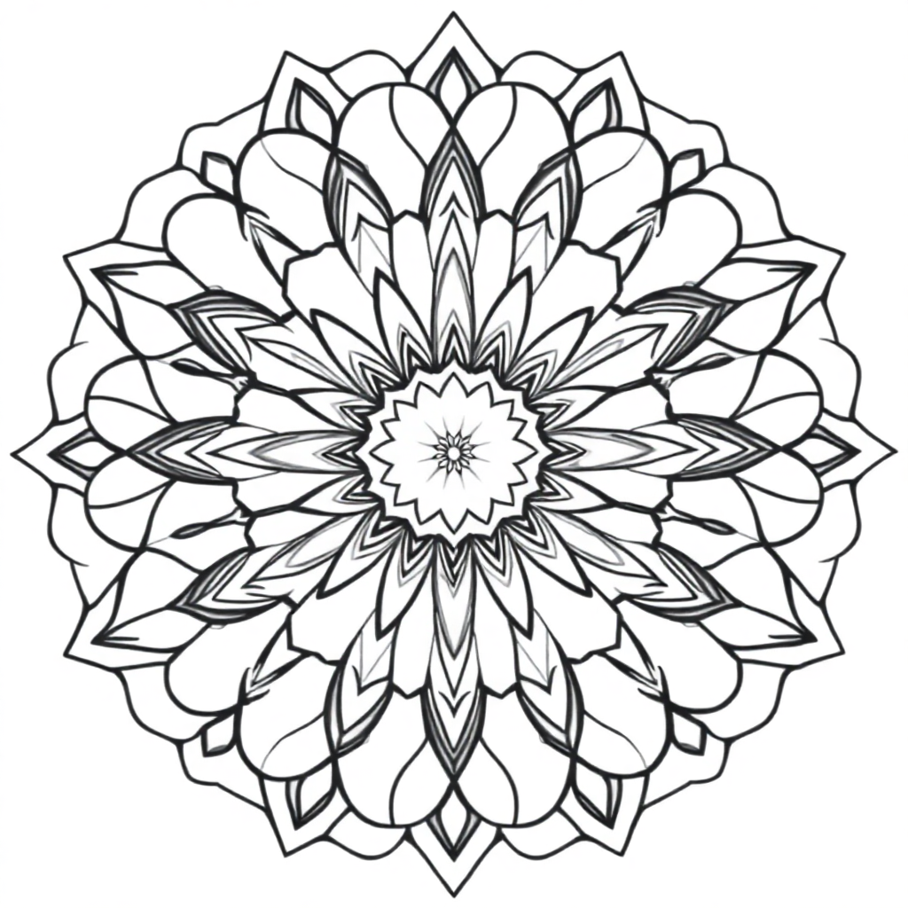 Calm the Storm Vol.1 — Mandala 28 coloring page Contour style - free printable