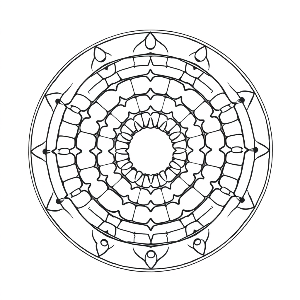 Calm the Storm Vol.1 — Mandala 29 coloring page Contour style - free printable