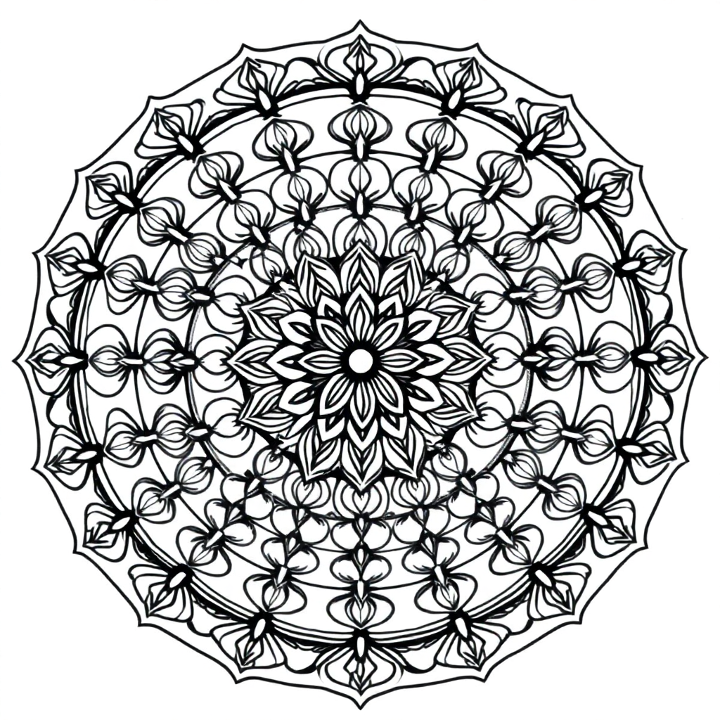 Calm the Storm Vol.1 — Mandala 31 coloring page Contour style - free printable