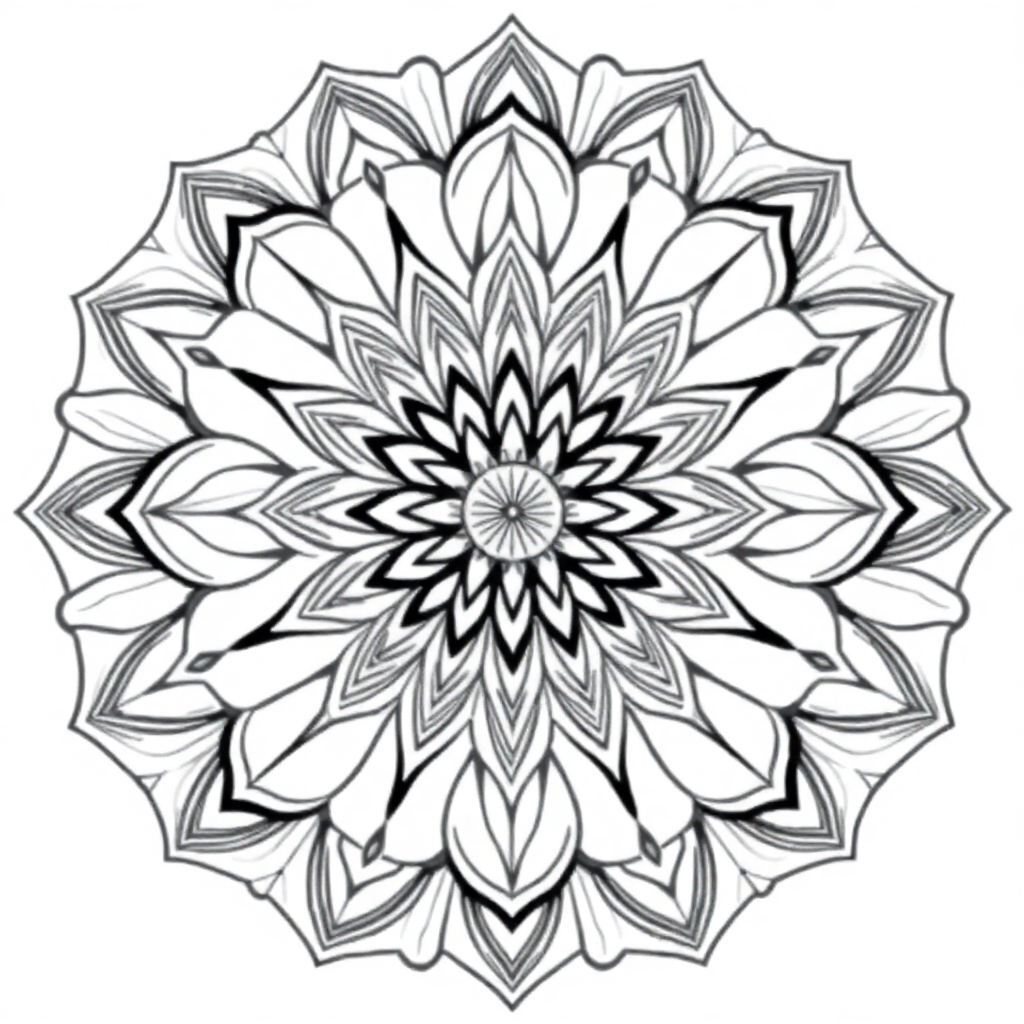 Calm the Storm Vol.1 — Mandala 33 coloring page Contour style - free printable