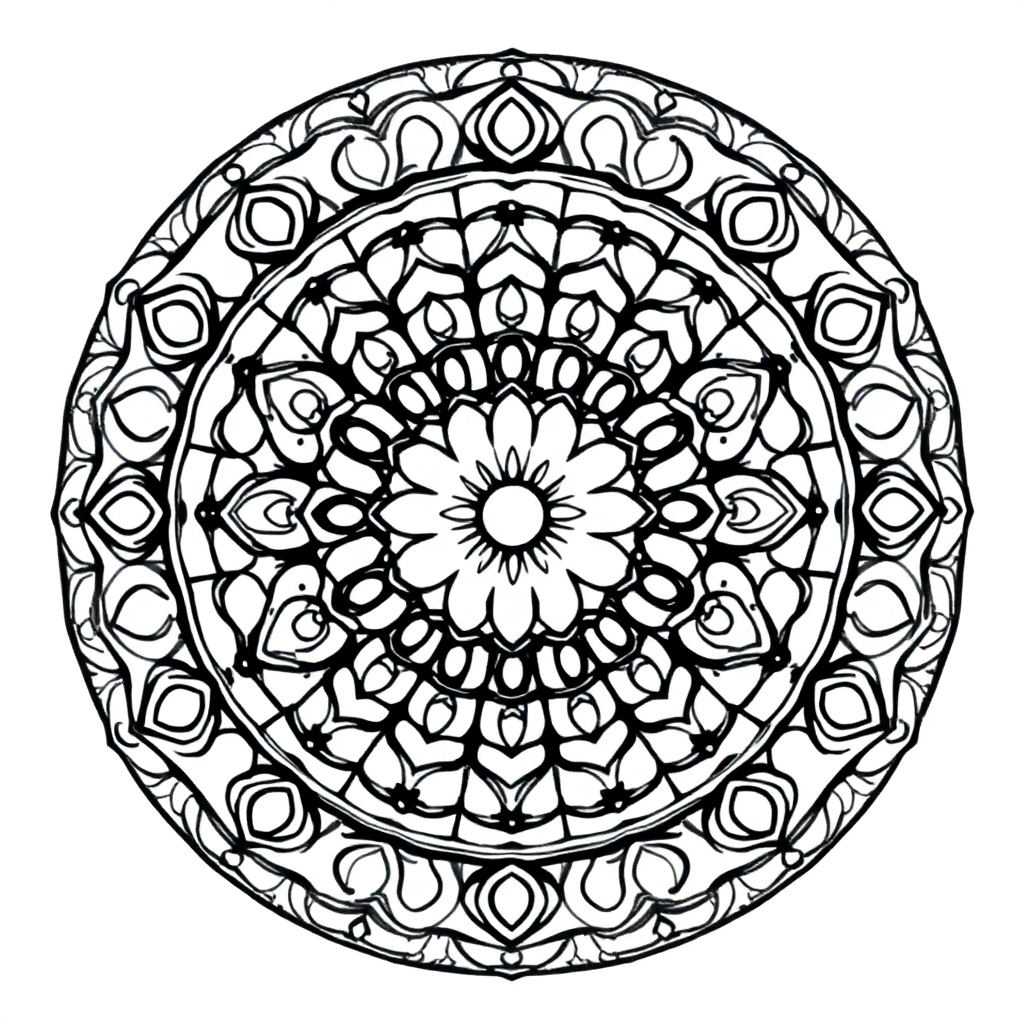 Calm the Storm Vol.1 — Mandala 34 coloring page Stipple style - free printable