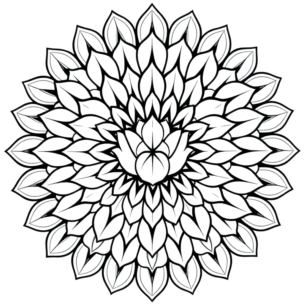 Calm the Storm Vol.1 — Mandala 35 coloring page Contour style - free printable