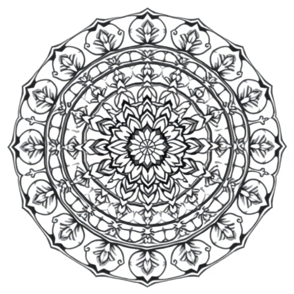 Calm the Storm Vol.1 — Mandala 36 coloring page Contour style - free printable