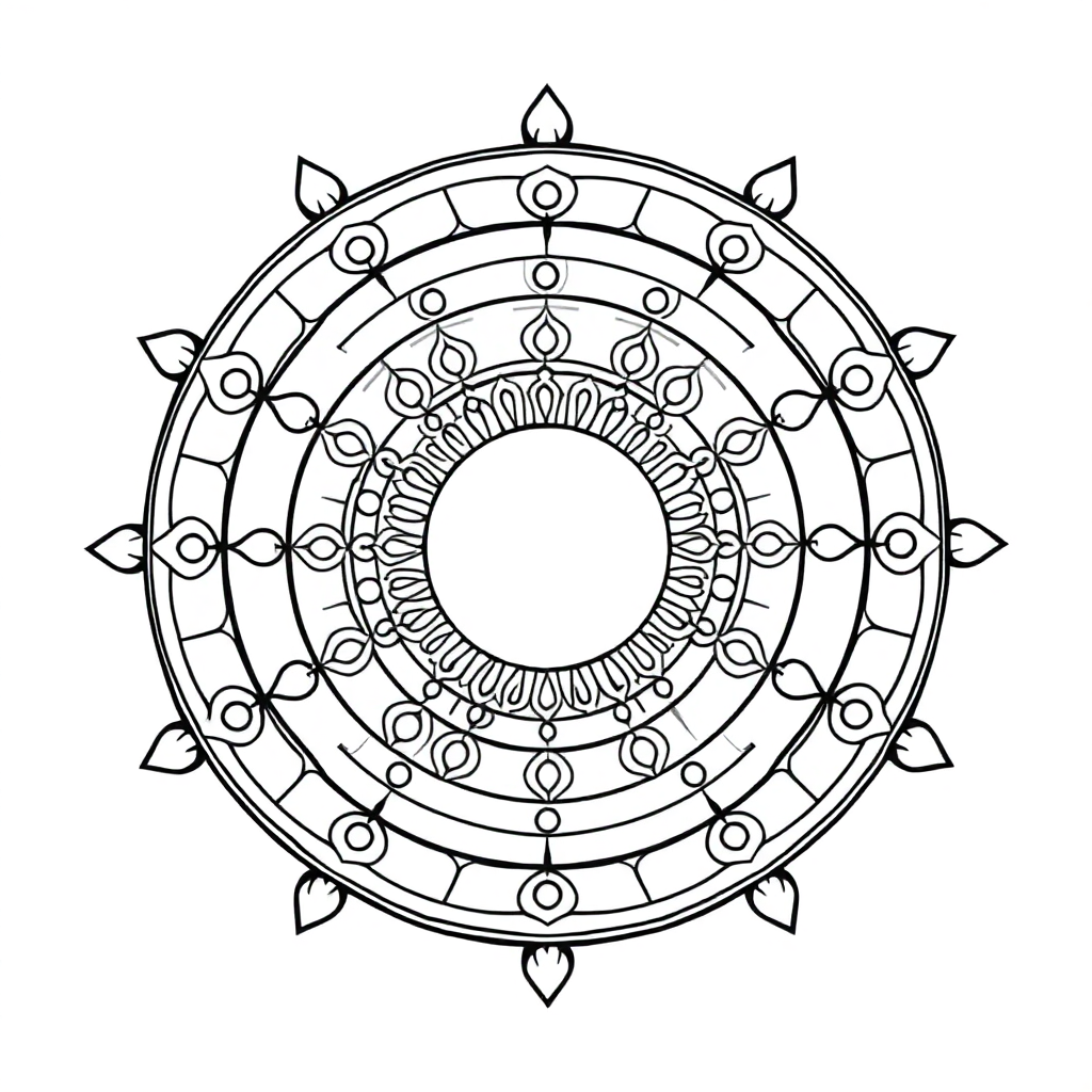 Calm the Storm Vol.1 — Mandala 37 coloring page Contour style - free printable