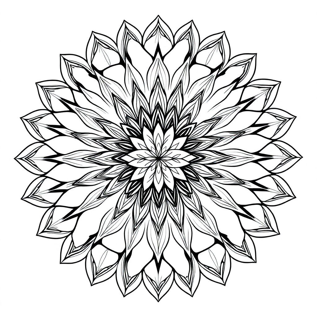 Calm the Storm Vol.1 — Mandala 38 coloring page Contour style - free printable