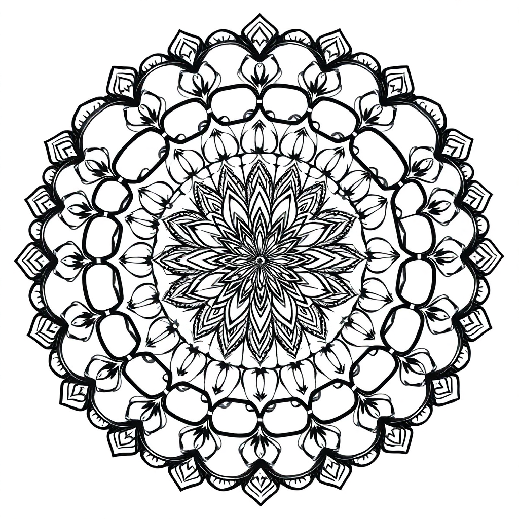 Calm the Storm Vol.1 — Mandala 39 coloring page Contour style - free printable