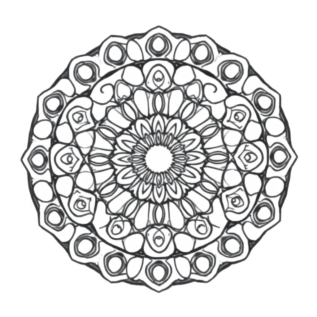 Calm the Storm Vol.1 — Mandala 40 coloring page Stipple style - free printable