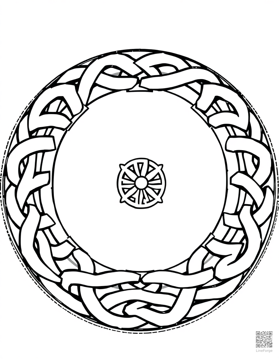 celtic knot circular design coloring page Manga style - free printable