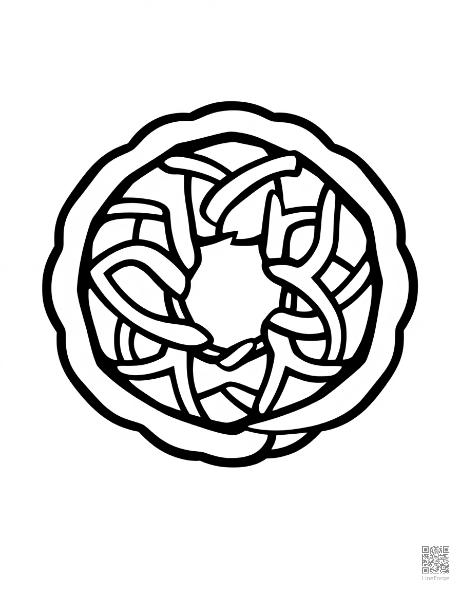 celtic knot circular design coloring page Minimal style - free printable