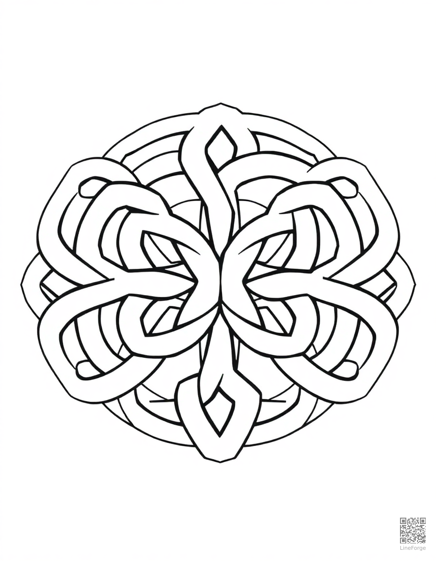 Celtic knot pattern coloring page Contour style - free printable