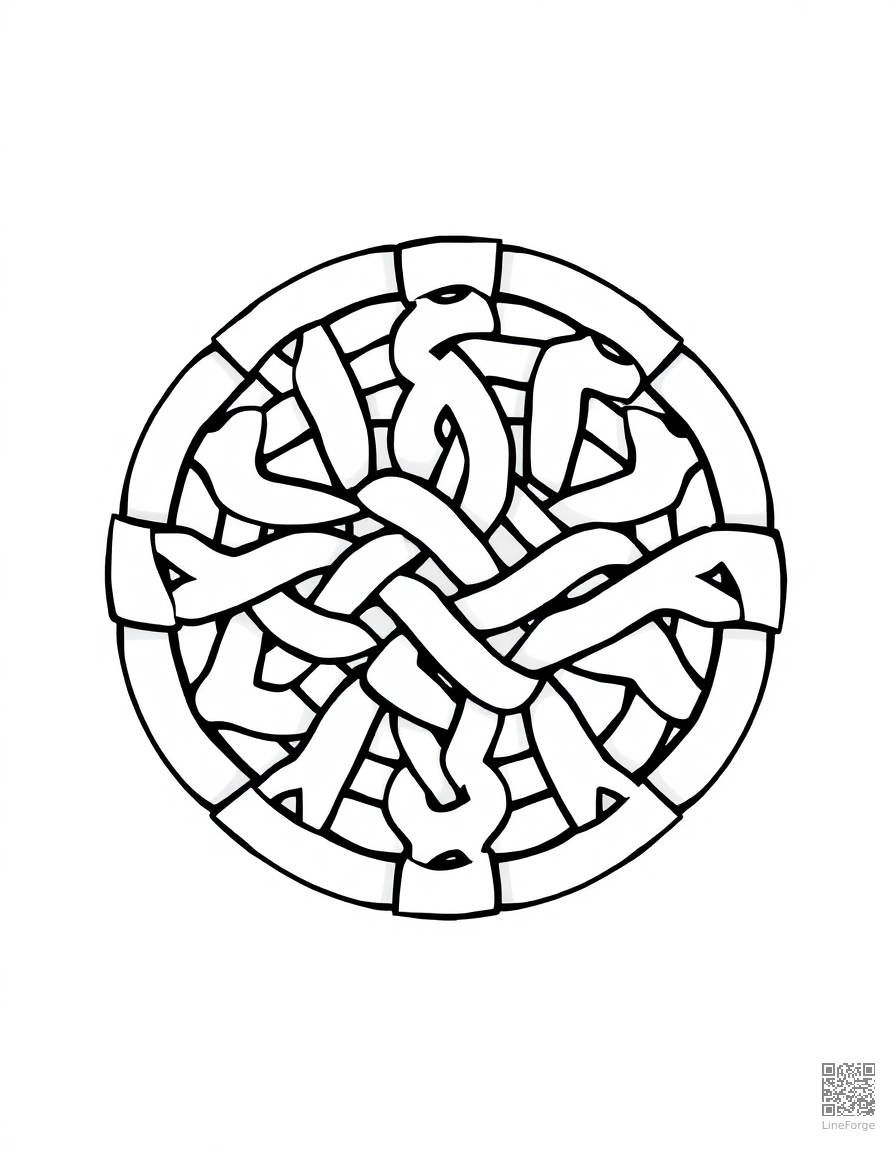 Celtic knot pattern coloring page Manga style - free printable