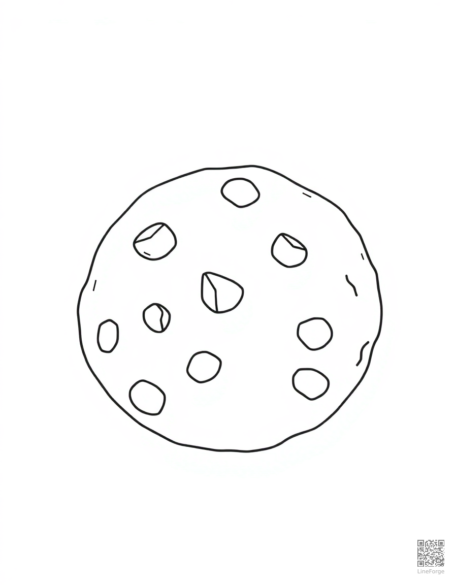 chocolate chip cookies fresh from the oven coloring page Minimal style - free printable