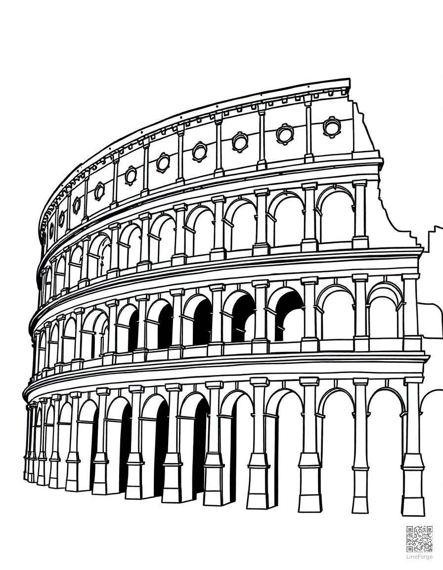 colosseum in ancient rome coloring page Minimal style - free printable